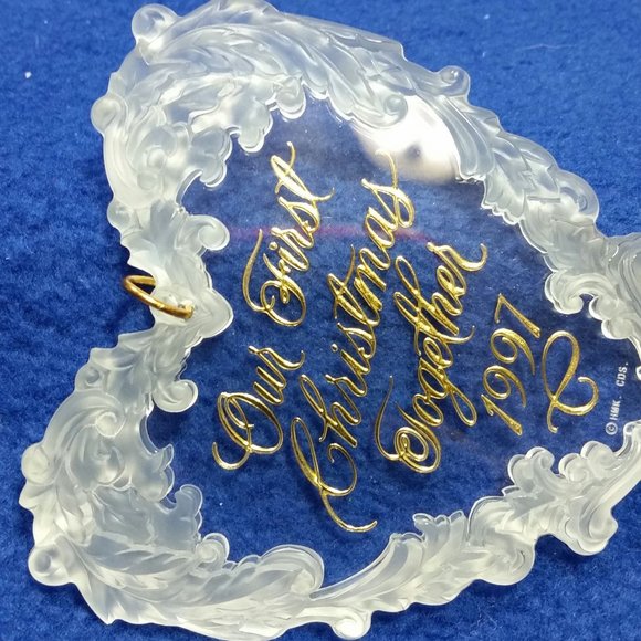 Hallmark Keepsake 1997 Our First Christmas Together Ornament Gold Crown In Box - Picture 5 of 10